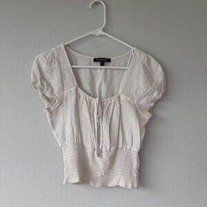 White Mixed Threads Top